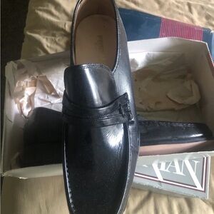 Men's Black Leather Slip-On Loafers — Classic Dress Loafer